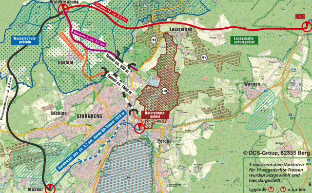 Streckenvergleiche Tunnel und Umfahrungen (siehe Link in der rechten Box)